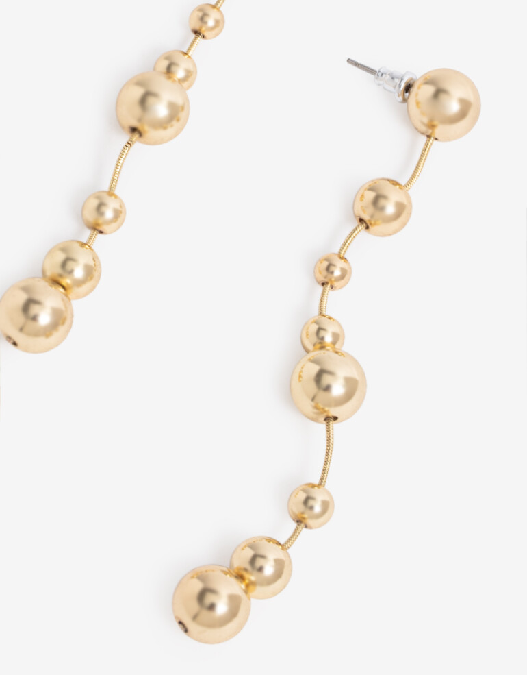 Aros Colgantes Largos Metal Aros Colgantes Largos, Metal Balls - Dorado