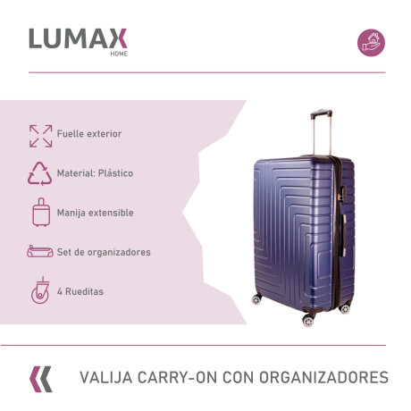 Valija Carry-on de mano Rígidas Con Organizadores Azul oscuro
