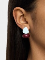 Pendientes Cortos Con Resina multicolor
