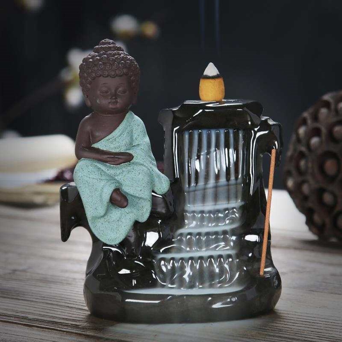 Fuente De Humo Buda - Altar - Verde 