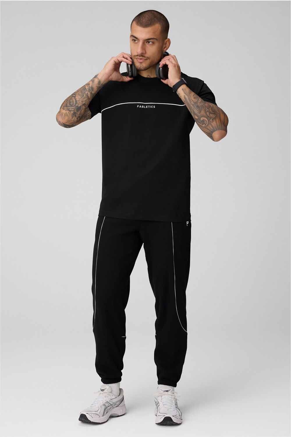 Short The 24-7 Tee Dna Stripe Hombre Black/Classic White