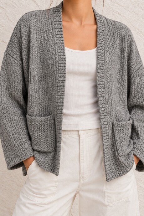 outlet Saco Carmela trenzada gris