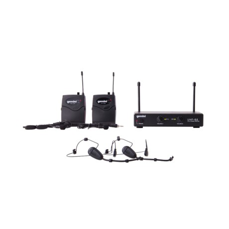 MICROFONO INALAMBRICO GEMINI UHF02HLS34 DOS LAVELIER Y DOS HEADSET 2 CANALES MICROFONO INALAMBRICO GEMINI UHF02HLS34 DOS LAVELIER Y DOS HEADSET 2 CANALES