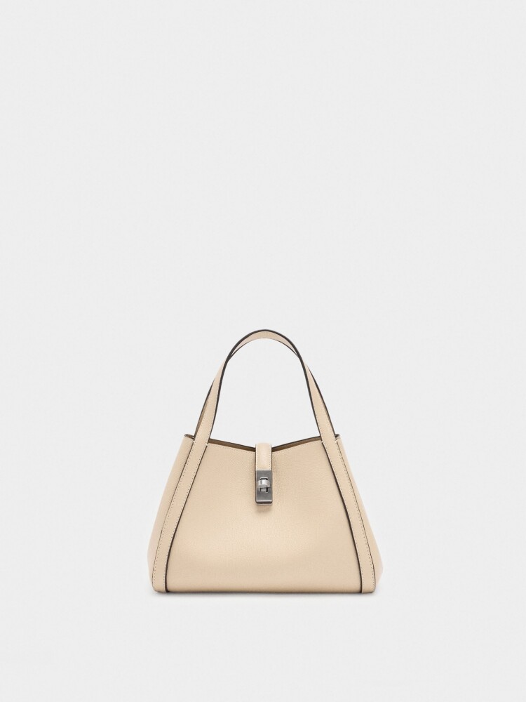 Bolso Tote Con Bolsa Interior crudo