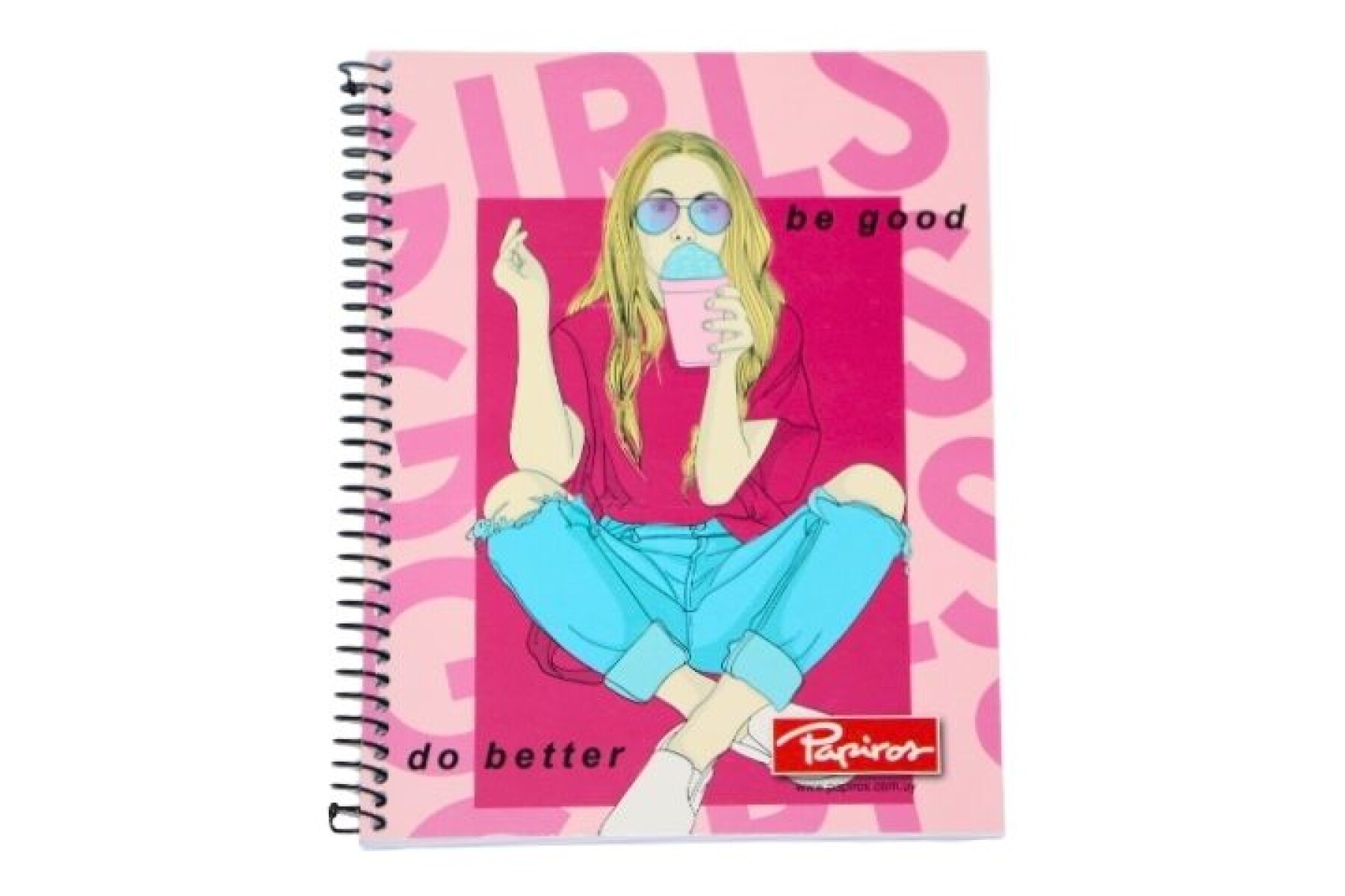 CUADERNO PAPIROS CON ESPIRAL 96 HOJAS 796 - TAPA BE GOOD BE BETTER 