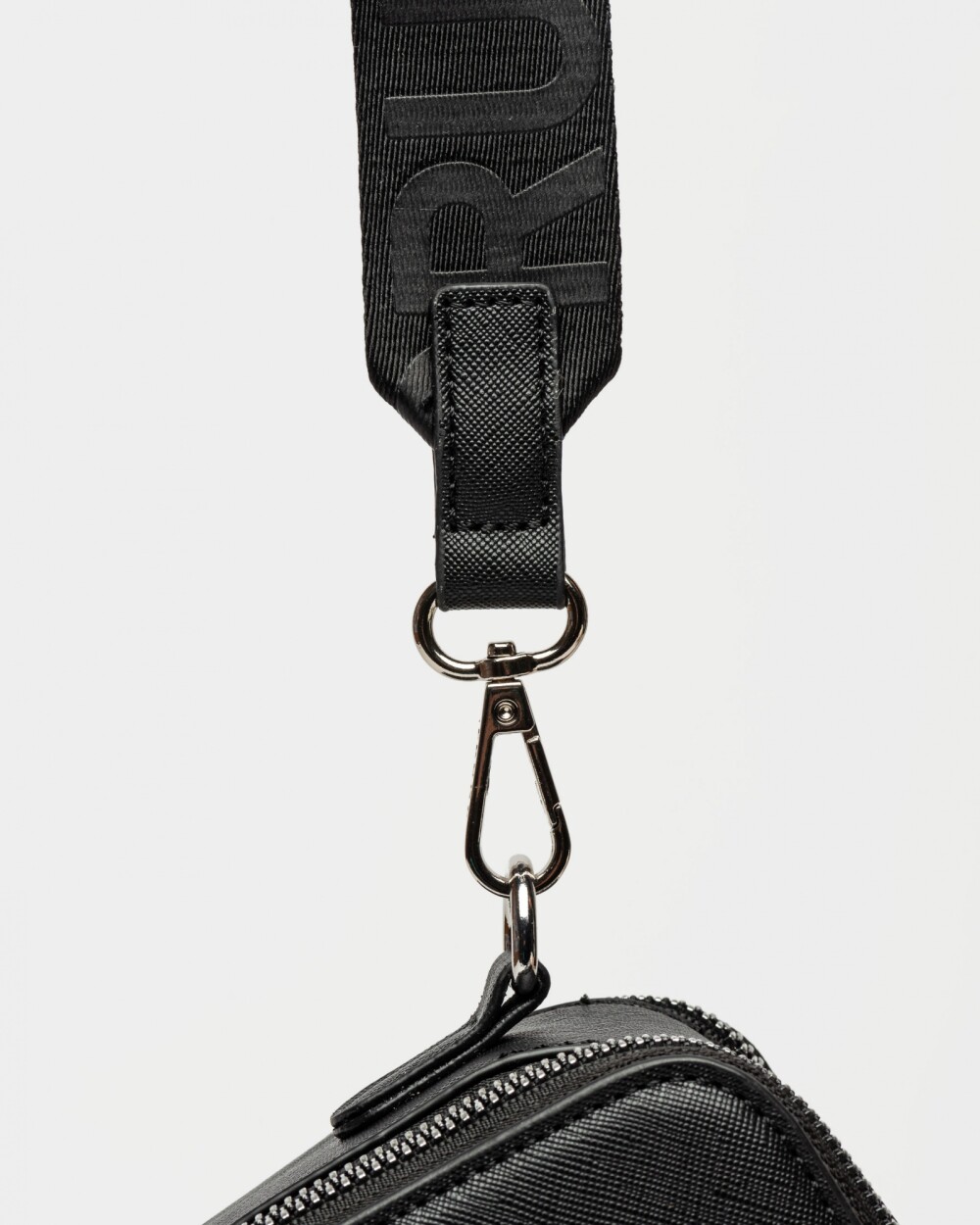 Bandolera New Penny en efecto cuero zaffiano Negro