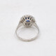 Anillo En Platino, Zafiro Redondo Y Brillantes Anillo En Platino, Zafiro Redondo Y Brillantes