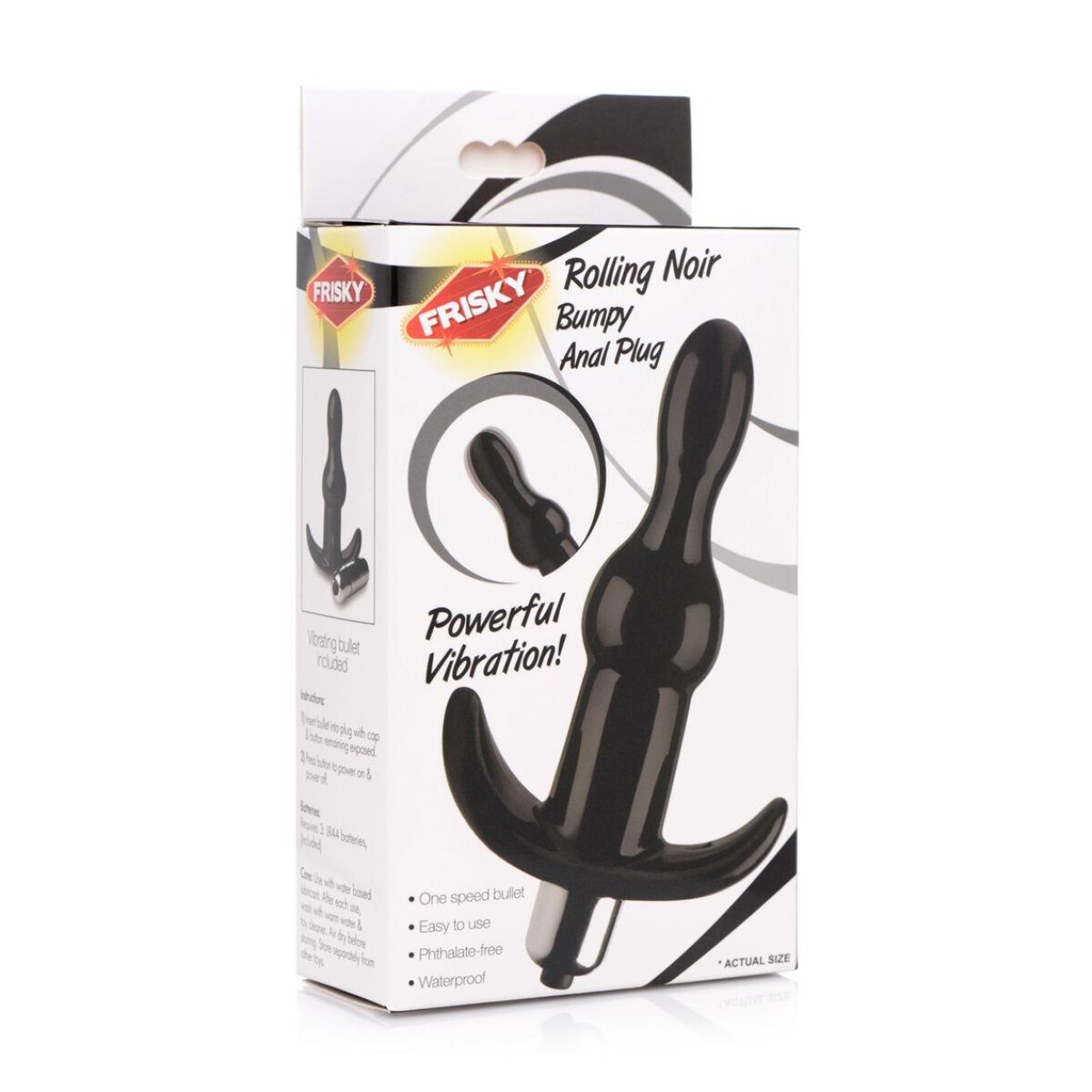 Frisky Rolling Noir Bumpy Anal Plug 