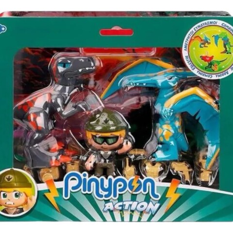 Muñeco Pinypon Action Pack Dos Dinosaurios Y Una Figura Muñeco Pinypon Action Pack Dos Dinosaurios Y Una Figura