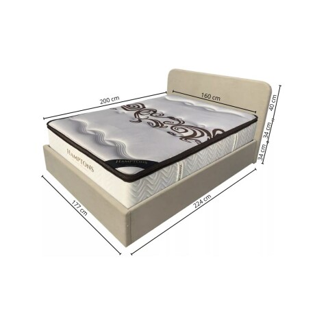 Sommier baul queen Hamptons Hybrid Palladium con respaldo Sommier baul queen Hamptons Hybrid Palladium con respaldo
