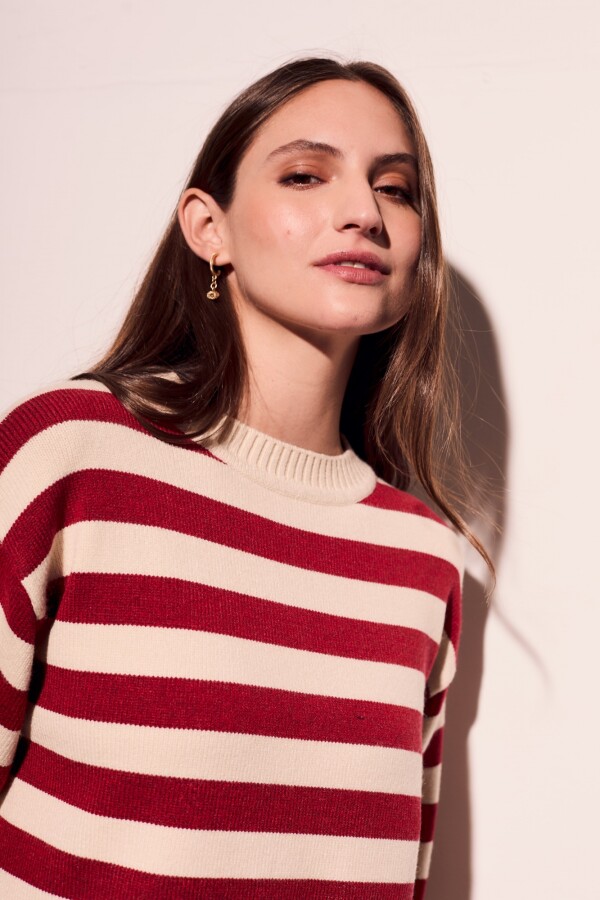 Sweater Rayado Rojo