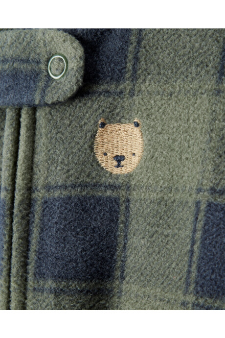 Pijama una pieza de micropolar, con pie, diseño oso Sin color