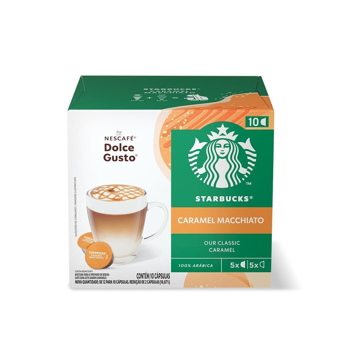 Caja X10 Cápsulas de Café Starbucks Caramelo Machiato 