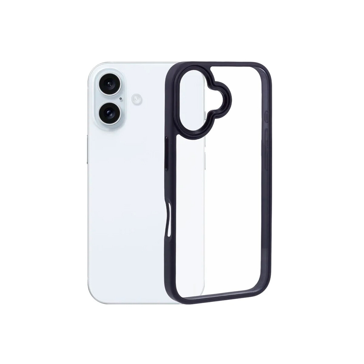 Protector para iPhone 16 bordes color negro 