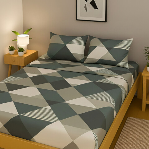 Juego De Sabanas Queen Toque Algodón Sommier Abstracto - Movimiento Juego De Sabanas Queen Toque Algodón Sommier Abstracto - Movimiento