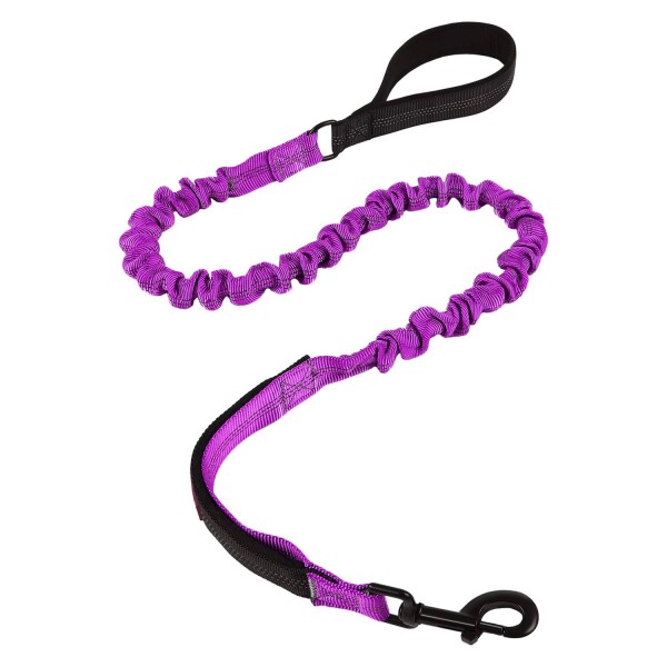 Correa Paseo Perro Elástico Doble Agarre Anti tirones 180cm Variante Color Violeta