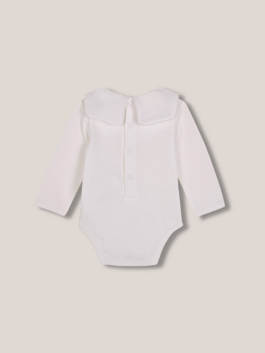 Body Con Cuello Grande Blanco Roto