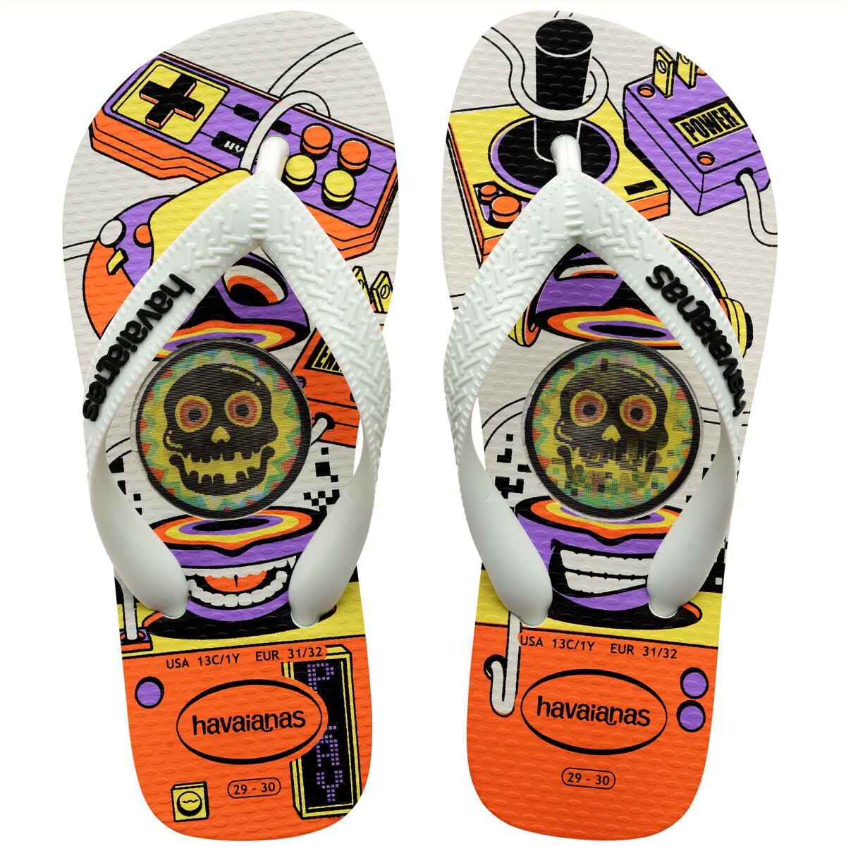 Sandalias Infantiles Havaianas Top Kids Holographic - Blanco 