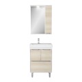 MUEBLE DE BAÑO 60 CM CON MESADA Y ESPEJO CON LUZ - BLANCO/LEGNO MUEBLE DE BAÑO 60 CM CON MESADA Y ESPEJO CON LUZ - BLANCO/LEGNO