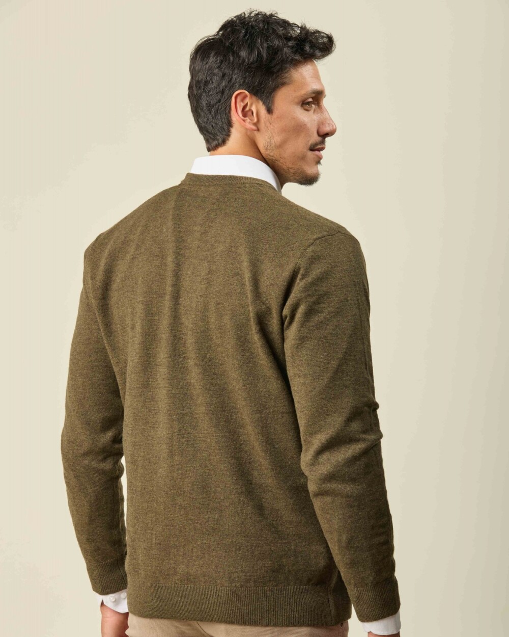 Buzo Lambswool Escote V Verde