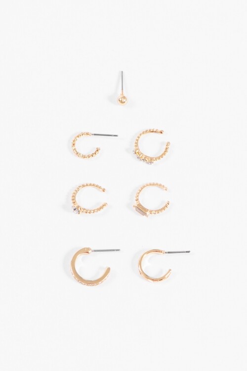 Set earcuff strass dorado