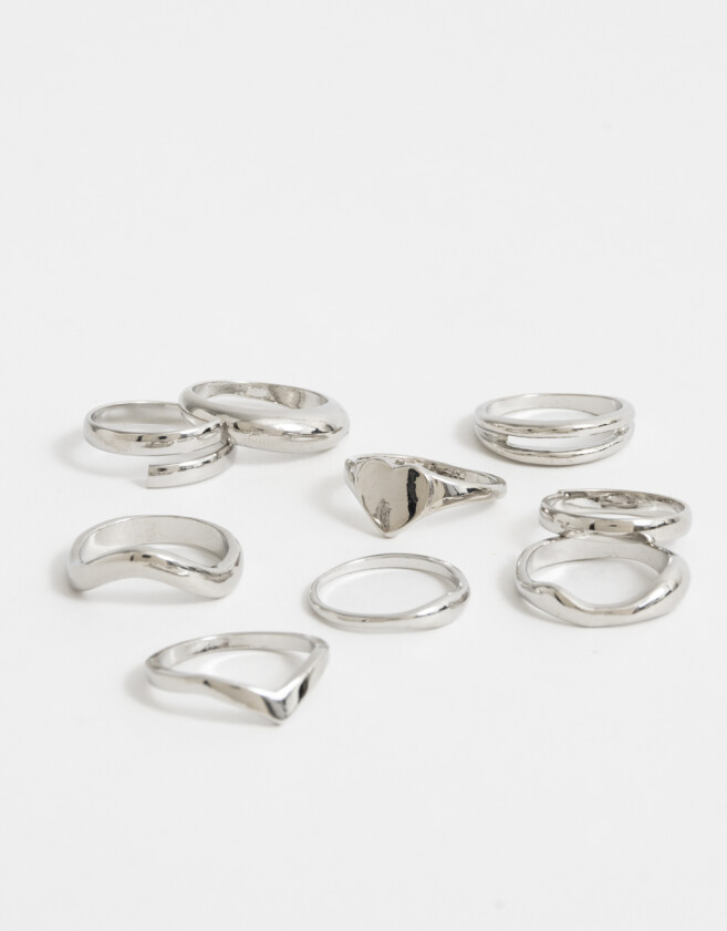Sets Anillos Metal Set De Anillos De Metal - Plateado