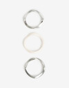Pulseras Rígidas Sets Perlas Set De Pulseras Rígidas Metal Y Resina - Plateado Rodio