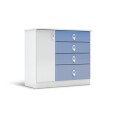 COMODA INFANTIL 4 CAJONES 1 PUERTA - BLANCO/AZUL COMODA INFANTIL 4 CAJONES 1 PUERTA - BLANCO/AZUL
