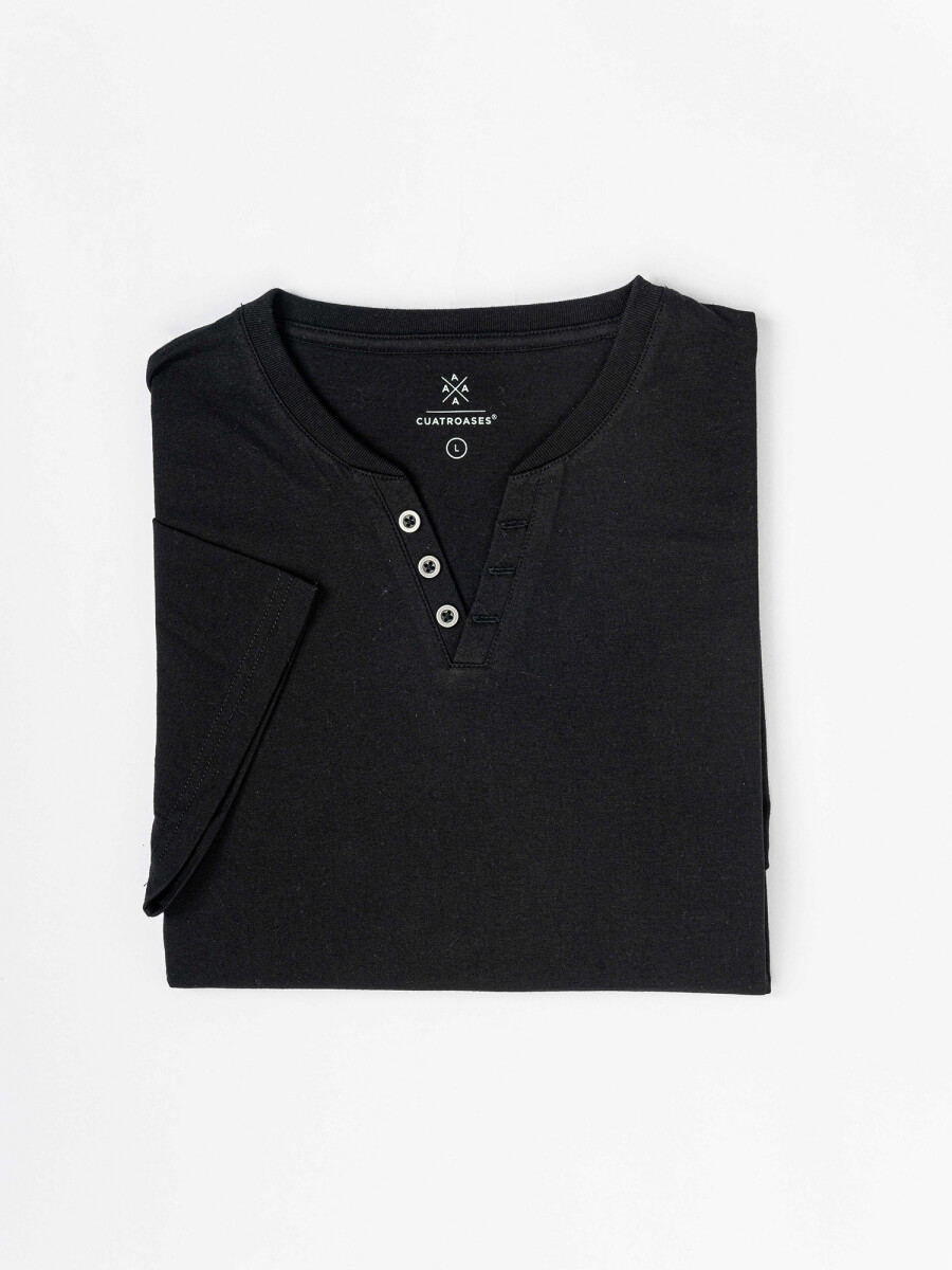 T-shirt m/c botones - negro 