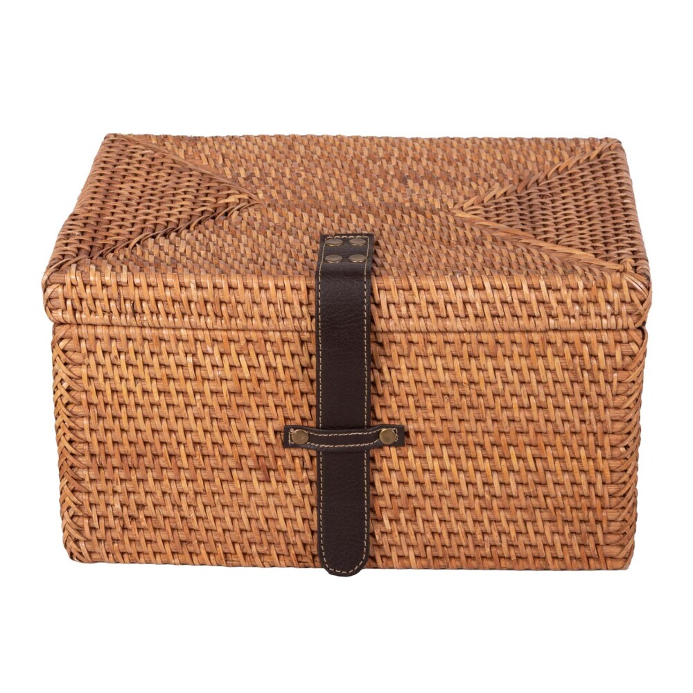 CAJA ORG RTB2477 RATTAN NATURAL-BEIGE RTB2477, NATURAL/NEGRO