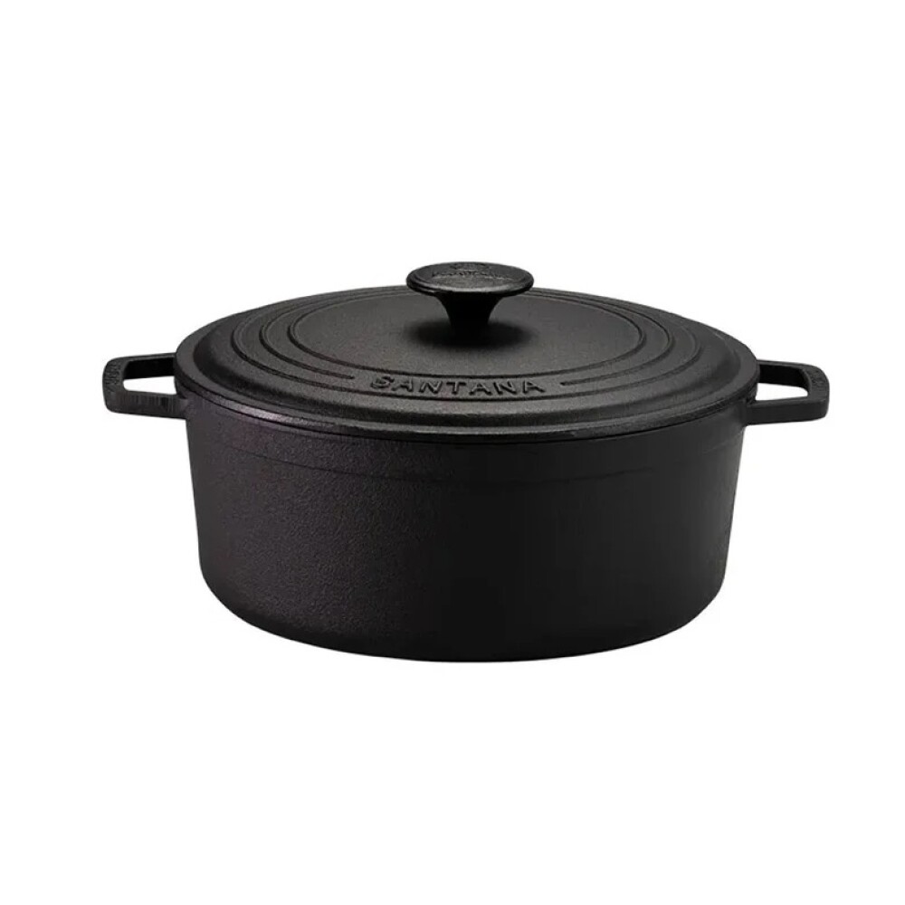 Olla de Hierro Fundido Negra 20 cm con Tapa y Asas OLLA HIERRO C/ASA