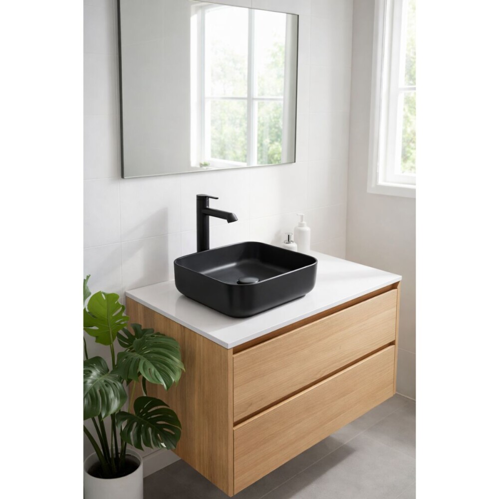 Bacha de apoyo cuadrada 39 cm Negro mate DMC Bacha De Apoyo Cuadrada 39 Cm Negro Mate Dmc