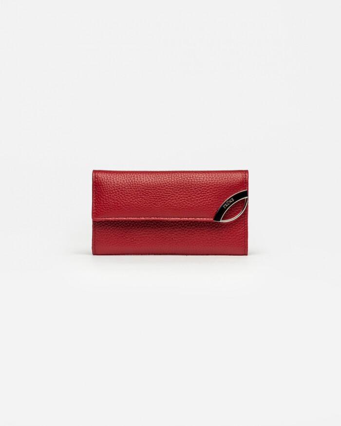 Billetera Katy en cuero graneado Rojo