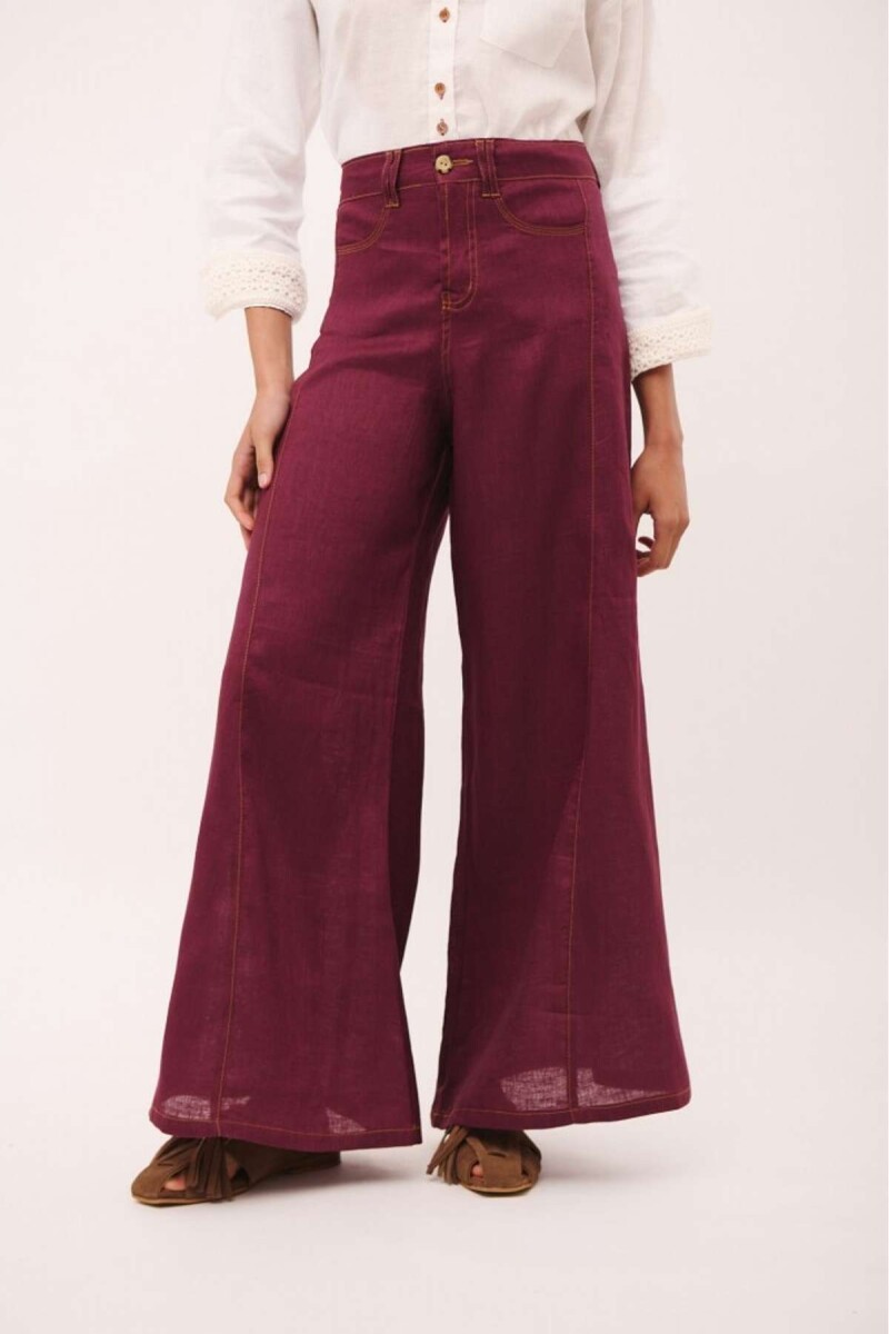 Pantalon Wide Xl Linen Ss26 - Uva 