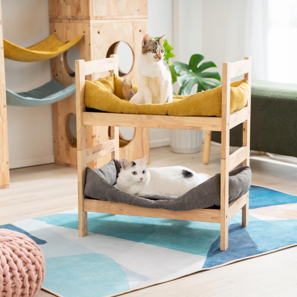 CAMA DE GATO MADERA NATURAL-BEIGE AURORA