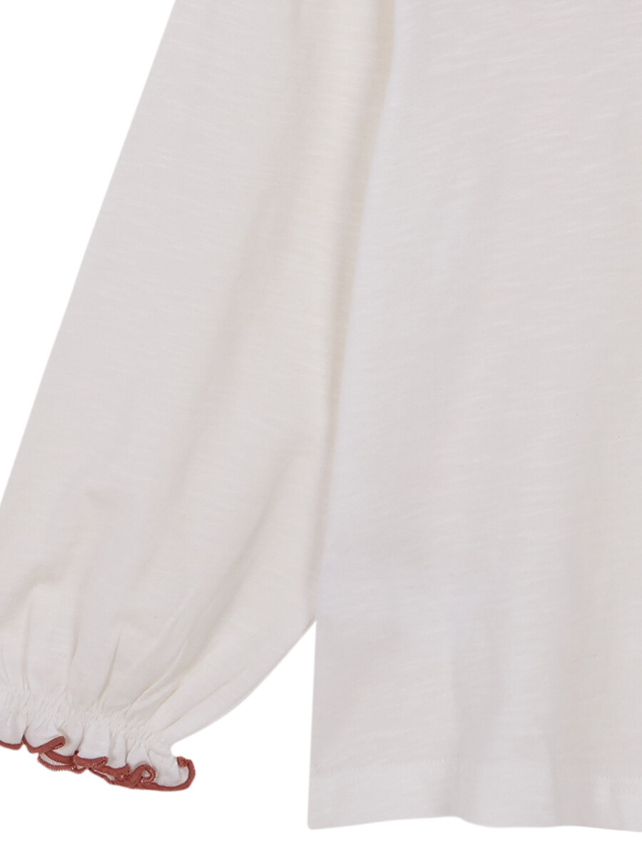 Camiseta Con Cuello C Blanco Roto