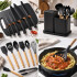 Set de 19 Utensilios para Cocina Silicona Antiadherente IMBACK Negro Set de 19 Utensilios para Cocina Silicona Antiadherente IMBACK Negro