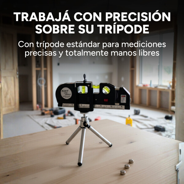 Nivelador Láser Infrarrojo Multifunción C/ Cinta Metrica Color Negro