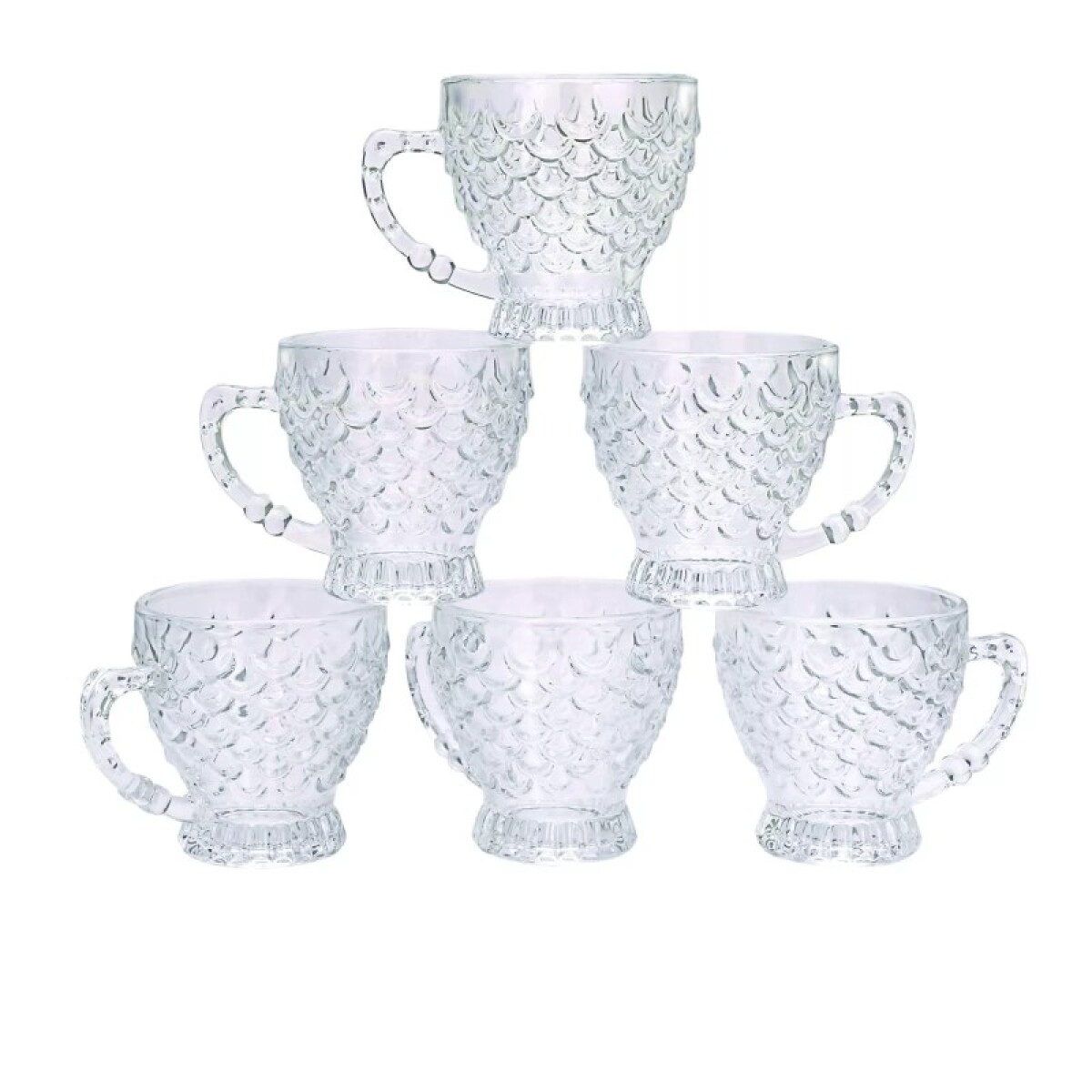 Taza de vidrio con asa x6 unidades - Taza De Vidrio Con Asa X6 Unidades 