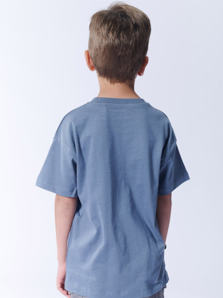 Remera Algodón Estampa Azul