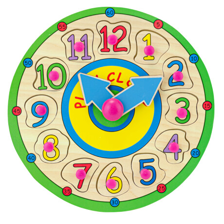 Juego Puzzle Números Reloj Madera Royal 001