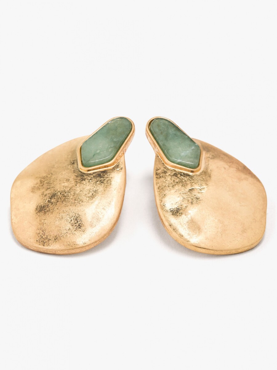 Pendientes Irregulares Con Piedras verde