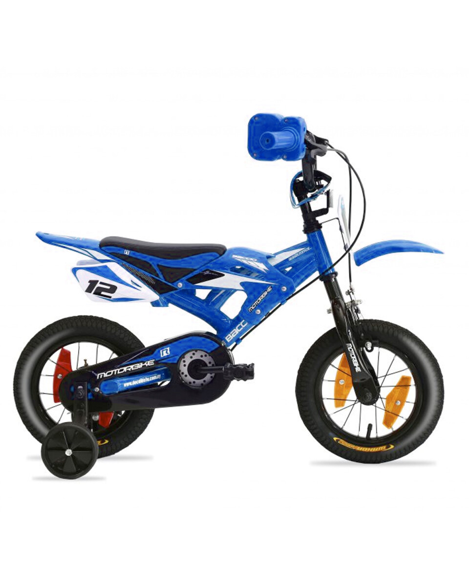 Bicicleta Baccio Motorbike rodado 12 con sonidos - Azul 