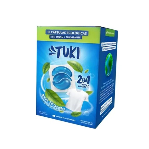 Tuki 30 capsulas con jabón y suavizante Tuki 30 capsulas con jabón y suavizante