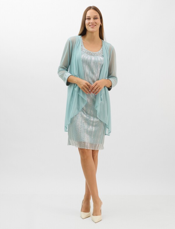 Set Vestido & Chaqueta VERDE AGUA