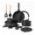 Set Ollas 17 Piezas Antiadherentes Mango Extraible Negro