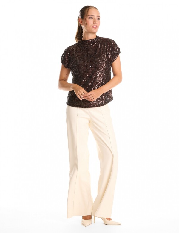 Blusa Lentejuelas MARRON
