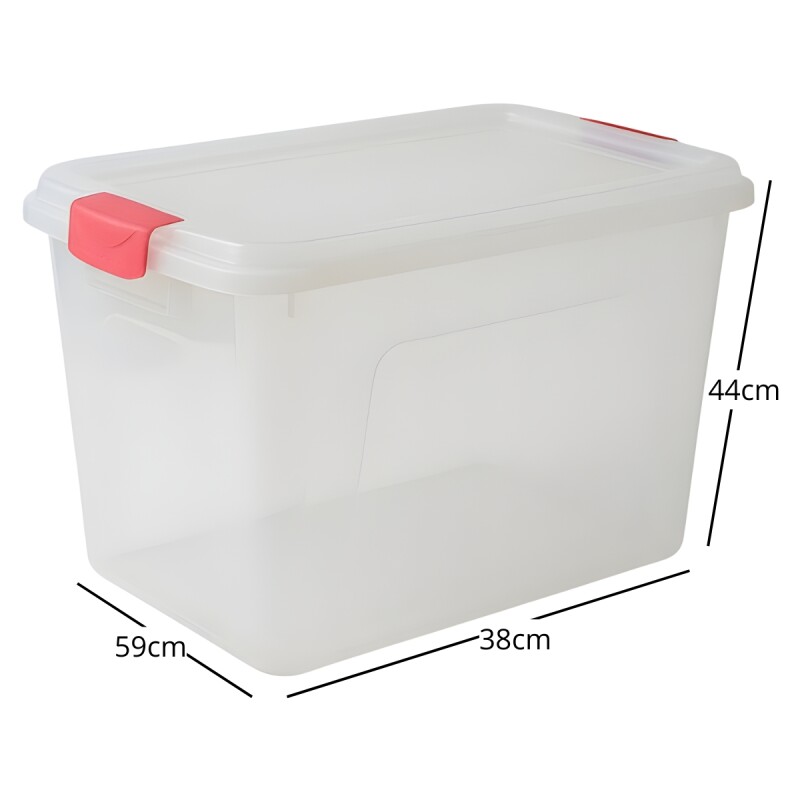 Set x3 Caja organizadora 65 lts TRANSPARENTE