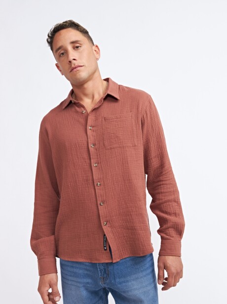 CAMISA LORETO MARRON