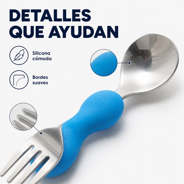 Set X3 Cubiertos Infantiles Marcus & Marcus Agarre Fácil Azul
